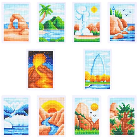 Minipaintings - 002 - set van 10 - Uitzichten - diamond painting - compleet pakket - Diamond painting by Wietske