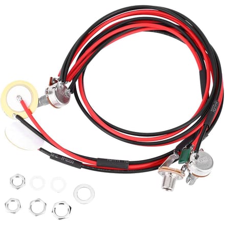 Micro piézo de 6,35 mm avec contrôle du volume et de la tonalité pour guitares folk et ukulélé black