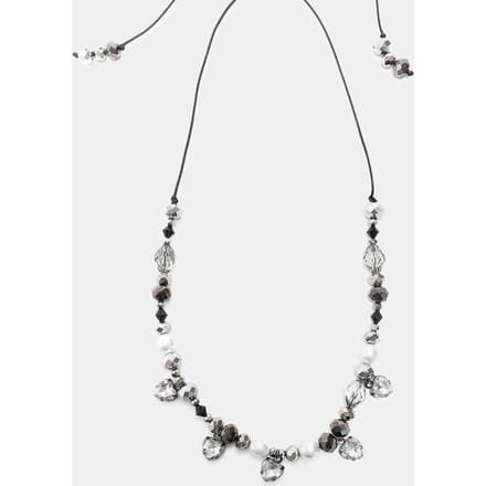 Stradivarius Ketting met kralen en steentjes  Grijs OS