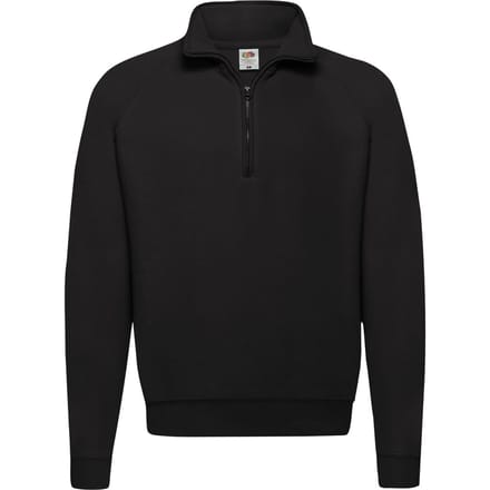 Fruit of the Loom Heren Klassiek Sweatshirt met Ritssluiting (Zwart)