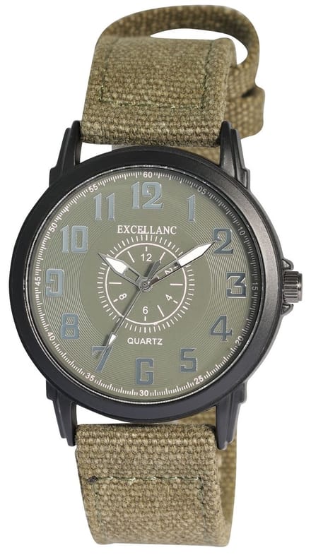 EXCELLANC Herenhorloge textiel Mineralglas