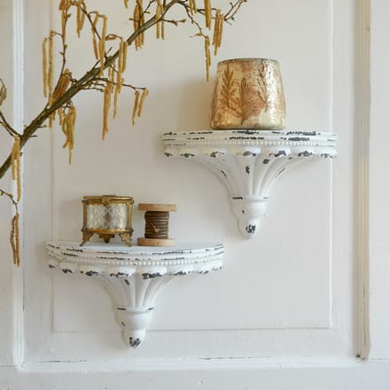 LOBERON Wandconsole set van 2 Liara antiekwit