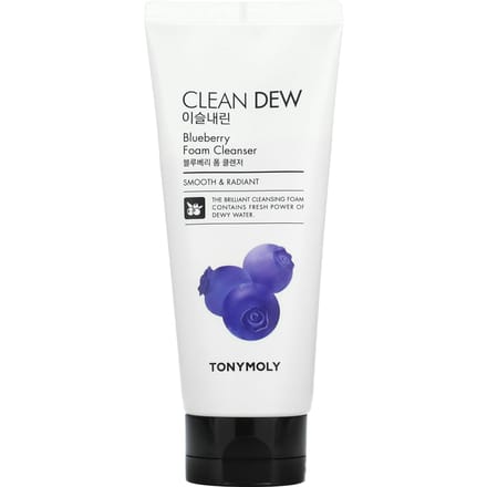 TonyMoly, Clean Dew, Blueberry Schuimreiniger, 180ml white
