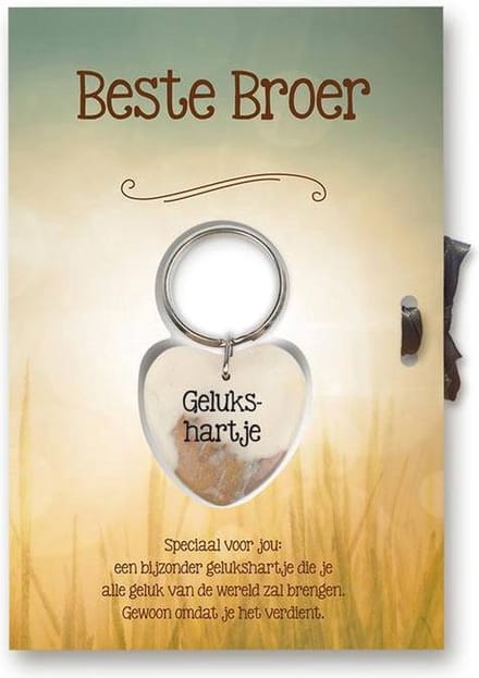 Gelukshart Sleutelhanger Giftcard  Beste Broer