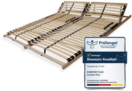Lattenbodem 200x200 (2x 100x200) - verstelbaar hoofdbord - bedbodem - Sleepneo