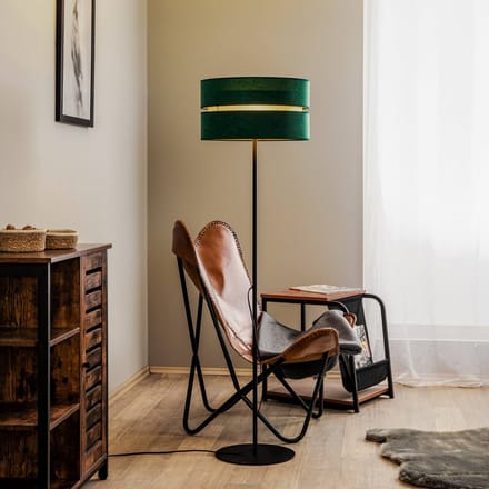 Duolla Vloerlamp Duo, groen/goud, Ø 40 cm 1-lamp