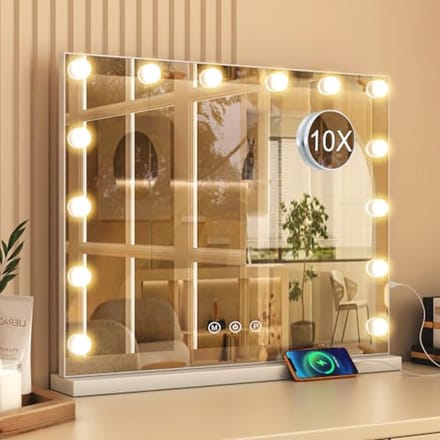 Make-upspiegel met Verlichting - 3 Lichtkleuren en Dimmer voor Perfecte Looks