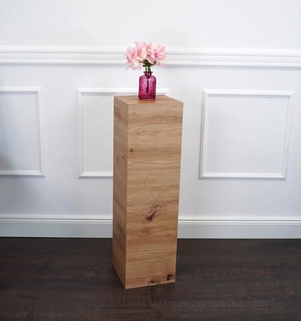 Decoratieve Zuil - Bloemenstandaard Platform - Objecten Presenteren - Direct Af Fabriek - 20x20x50cm - Artisan Eiken