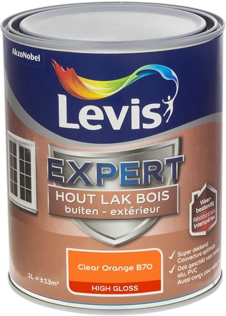 Levis - Expert Hout Lak Buiten High Gloss Mix - Clear Orange B70 - Mengverf - 1 L