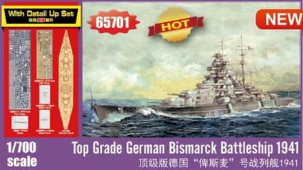 I LOVE KIT 65701 Top Grade German Bismarck Battleship Bouwpakket Schaal 1:700