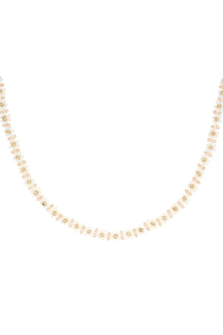 Bijoutheek Collier Bloemen Wit
