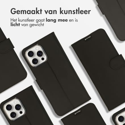 Accezz Hoesje - Geschikt voor Apple iPhone 16 Pro Max - Wallet Softcase Bookcase - Zwart