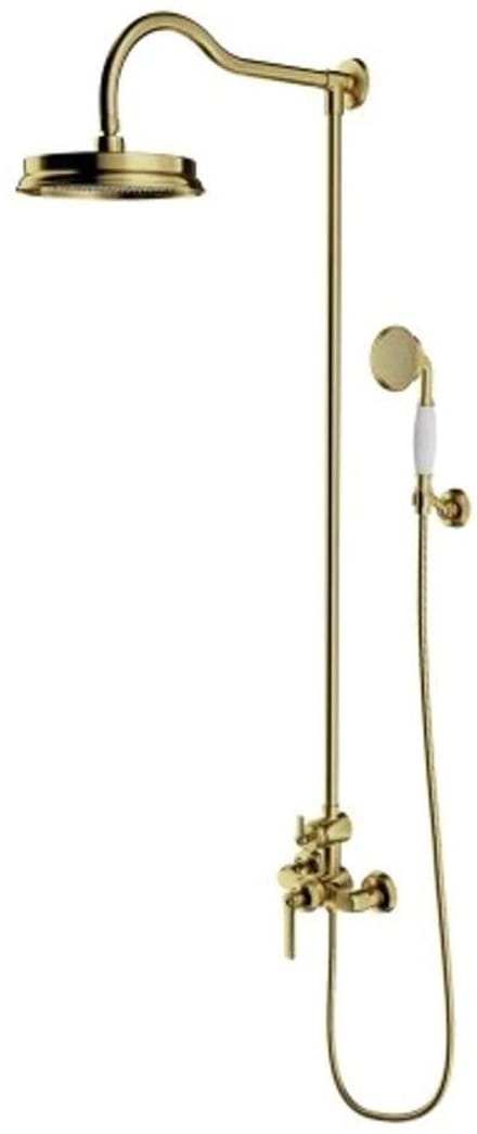 OMNIRES Armance - Doucheset met kraan, diameter 22,5 cm, geborsteld messing AM5244BSB