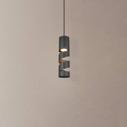 Trio Lighting Stream hanglamp, zwart, Ø 8 cm, metaal, GU10