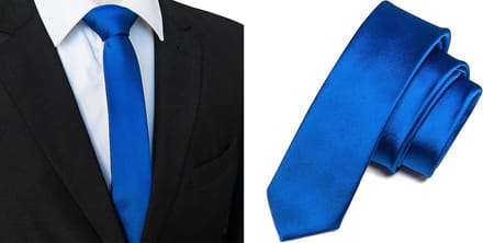 Sorprese Stropdas - Royal Blue - Effen - Smal - 5 cm - Stropdassen voor heren - Cadeau