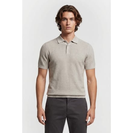 Dstrezzed Kostas Button Polo Ghost Grey Größe: XXL | Poloshirts Outlet | Herren | Grau