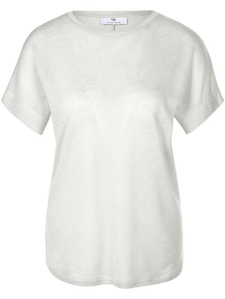 Shirt ronde hals en verbrede schouders Van Peter Hahn wit