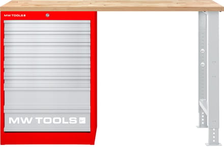 Modulaire werkbank Rubberwood met ladekast 8L 1500 mm MW Tools MOD15LP8R