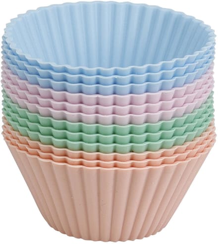 Set Siliconen Cupcakevormen 7x3,5cm - 12st..