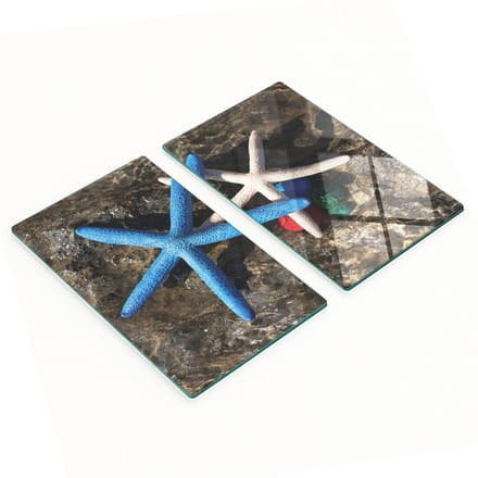 Multifunctionele decoratieve keukenplanken van gehard hout met zeestermotief, 2x30x52 cm