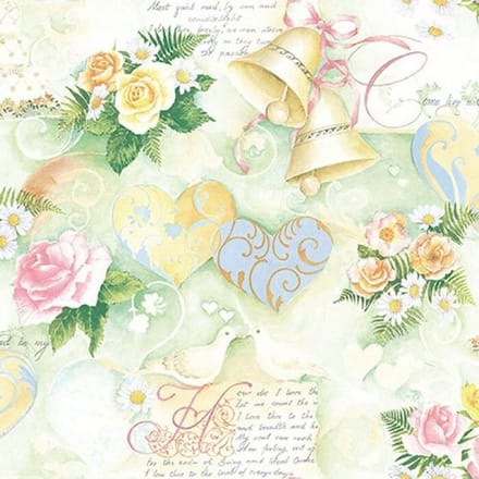 Lunch Servetten Wedding Bells Green - Ambiente - 33x33 cm