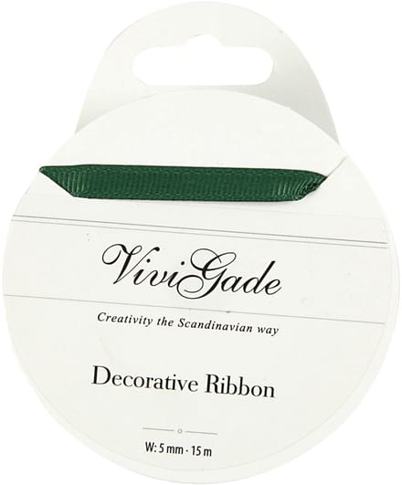 Decoratie lint, B: 6 mm, groen, 15 m/ 1 rol