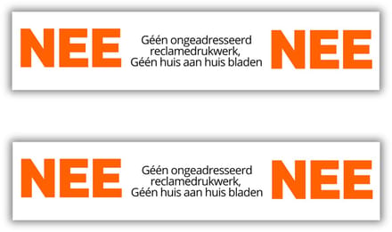 Nee Nee Brievenbus stickers - 14x3cm - set van 2 - Nee Nee stickers - UV en waterproof - Wit