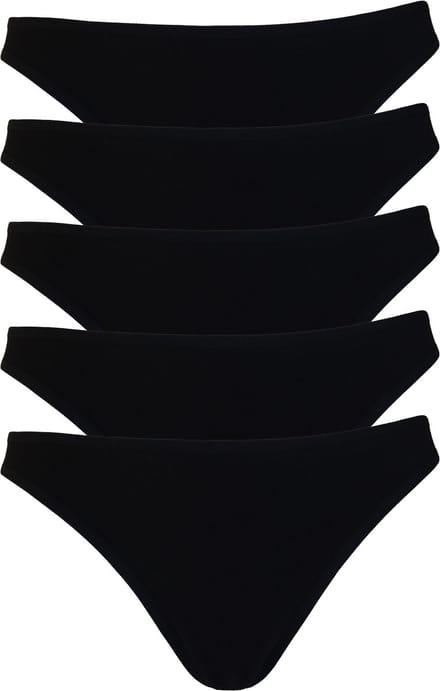Amora - Dames string, Ondergoed dames, Lingerie - 5 stuks - Egyptisch katoen - Zwart - S