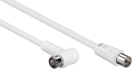 F-quick (m) haaks - Coax IEC (m) recht coaxkabel / wit - 2,5 meter