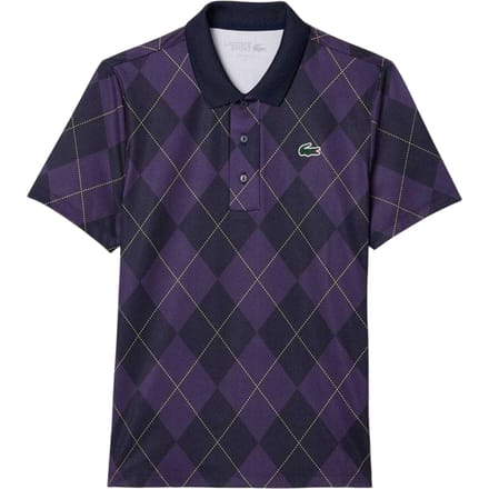 Lacoste Dames Geruite Ultra Dry Polo Shirt (Paars)