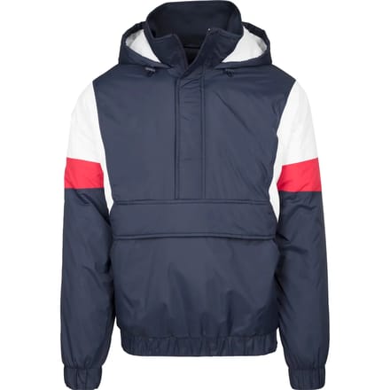 Urban Classics - 3-Tone Pullover Jas - 2XL - Blauw