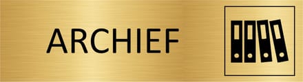 CombiCraft deurbordje Archief in goud met tape - 165 x 45 mm
