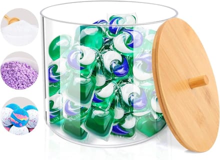 Hoge capaciteit wasmiddelopslagbox van plastic, ideaal voor waspoeder, badbombs en wasparfum