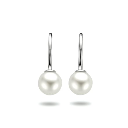 Glams oorhangers franse haak parel - 7.5 - Zilver