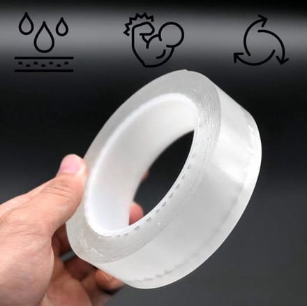 Nano tape 3meter - herbruikbaar - transparant