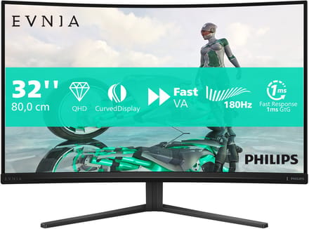 Gebogen Gaming PC Scherm - PHILIPS - 32  - QHD - 180Hz - Fast VA Paneel - 0,5ms - 32M2C3500L