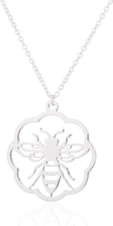 24/7 Jewelry Collection Wesp Ketting - Cirkel - Zilverkleurig