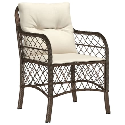 vidaXL - 7-delige - Tuinset - met - kussens - poly - rattan - bruin