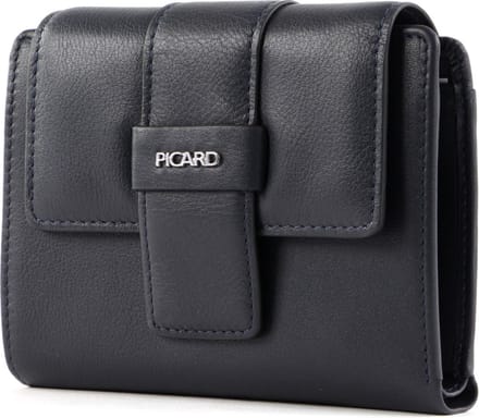 PICARD Leren Portemonnee Como 1 Wallet With Flap Navy Blauw