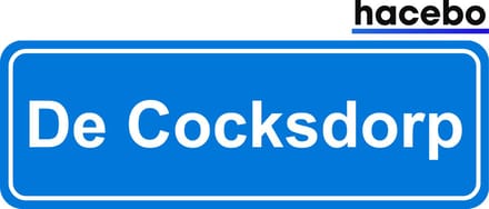 Hacebo - Plaatsnaam Sticker - 29x10 CM - De Cocksdorp sticker - Verkeersborden sticker - grappige cadeaus - De Cocksdorp