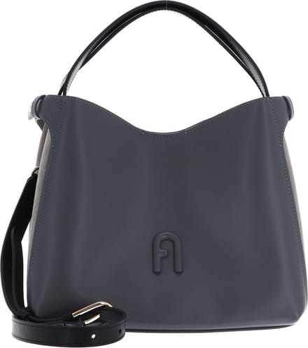 FURLA Leren Schoudertas Primula Hobo Soil + Taupe Soil + Nero Grijs