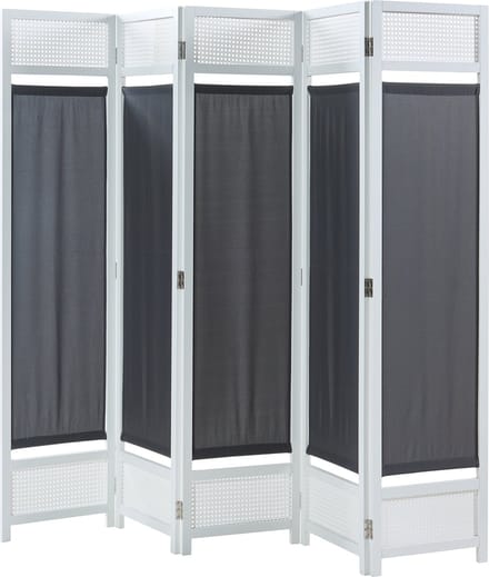 Kamerscherm Dorotea scheidingswand 200x170 cm wit en donkergrijs [en.casa]