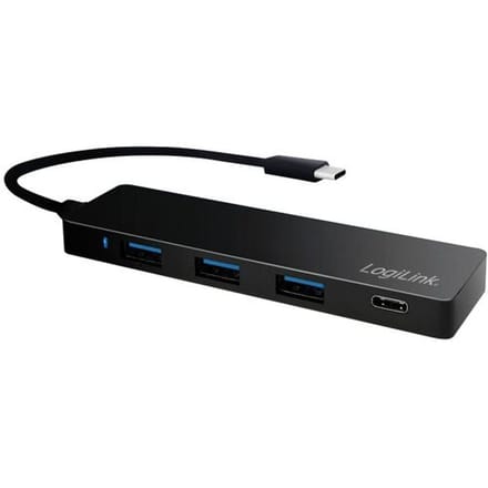LogiLink UA0311 interface hub USB 3.2 Gen 1 (3.1 Gen 1) Type-C 5000 Mbit/s Zwart
