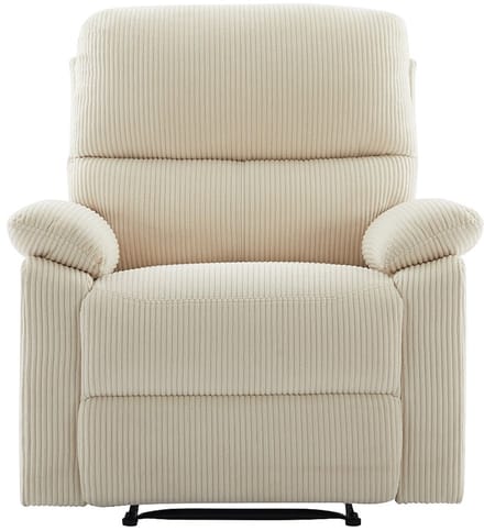 Vente-unique Elektrische relaxfauteuil van beige ribfluweel LUNANO