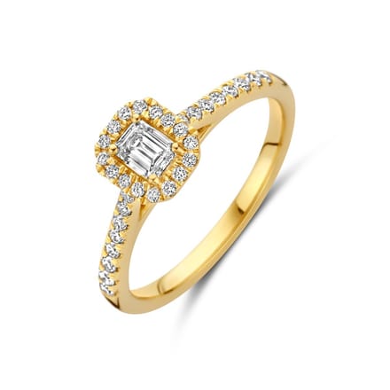 14K Geelgoud Ring Lab Grown Diamant 0.48Ct H Si 4031954
