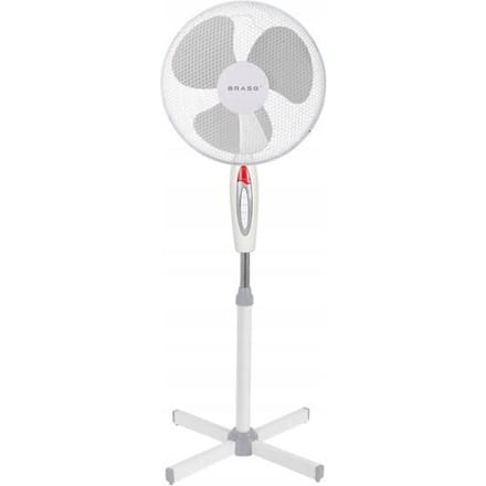 BRASQ Statiefventilator – 40 cm – Wit - In hoogte verstelbaar – 3 snelheden - 40 Watt