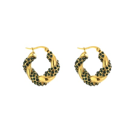 Bijoutheek Oorknoppen Draai Strass Gold