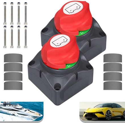 2 Stuks Hoofdschakelaar Accu 12V 24V 48V Batterijscheider voor Boot Auto Camper