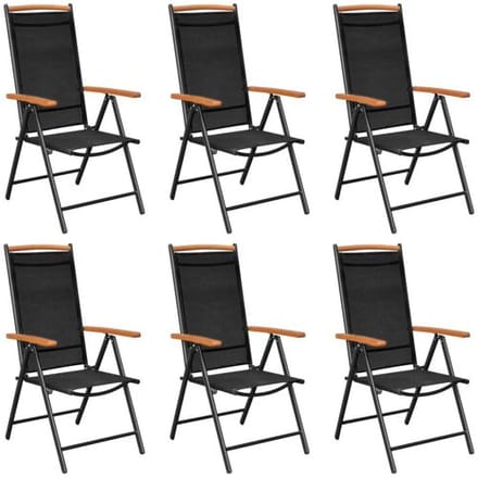 vidaXL - 7-delige - Tuinset - aluminium - zwart