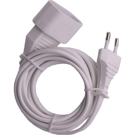 Q-Link verlengsnoer - Euro - H03VVH2-F - 2 x 0.75 mmÂ² - 3 m - wit
